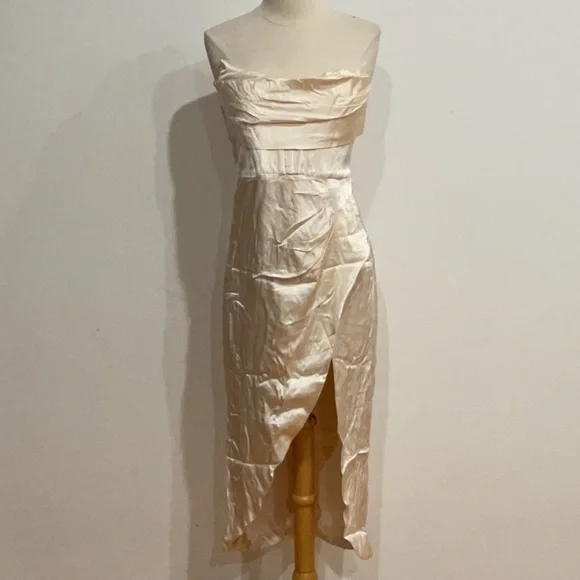 Bardot Elio Corset Dress in Gold & Ivory, Size: 6 - Picture 4 of 9